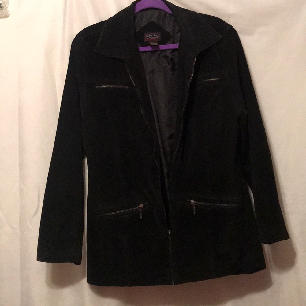 Jessi Lee Suede Leather Jacket Zip Up Size:Large